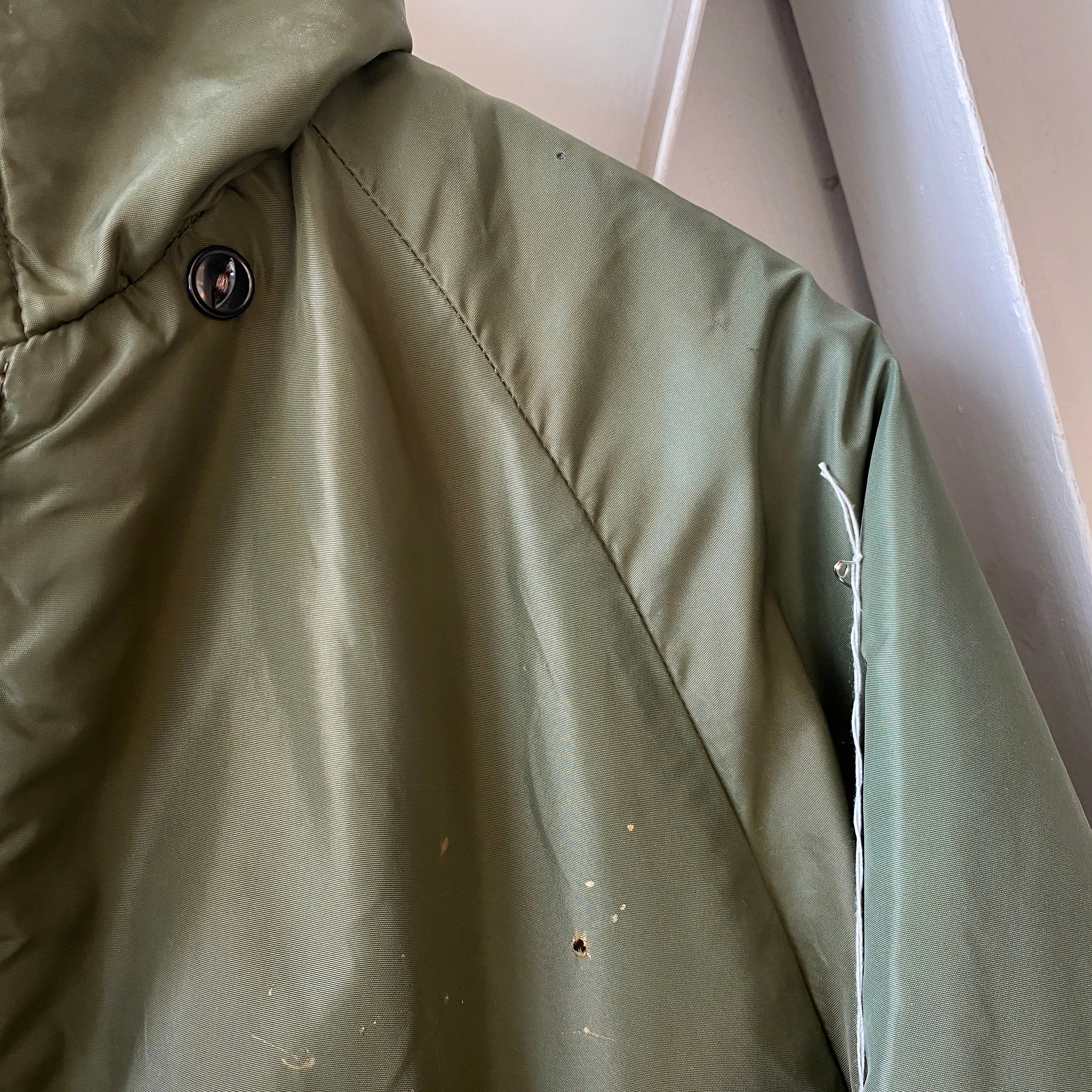 60's Green Liner Jacket Hooded - Large