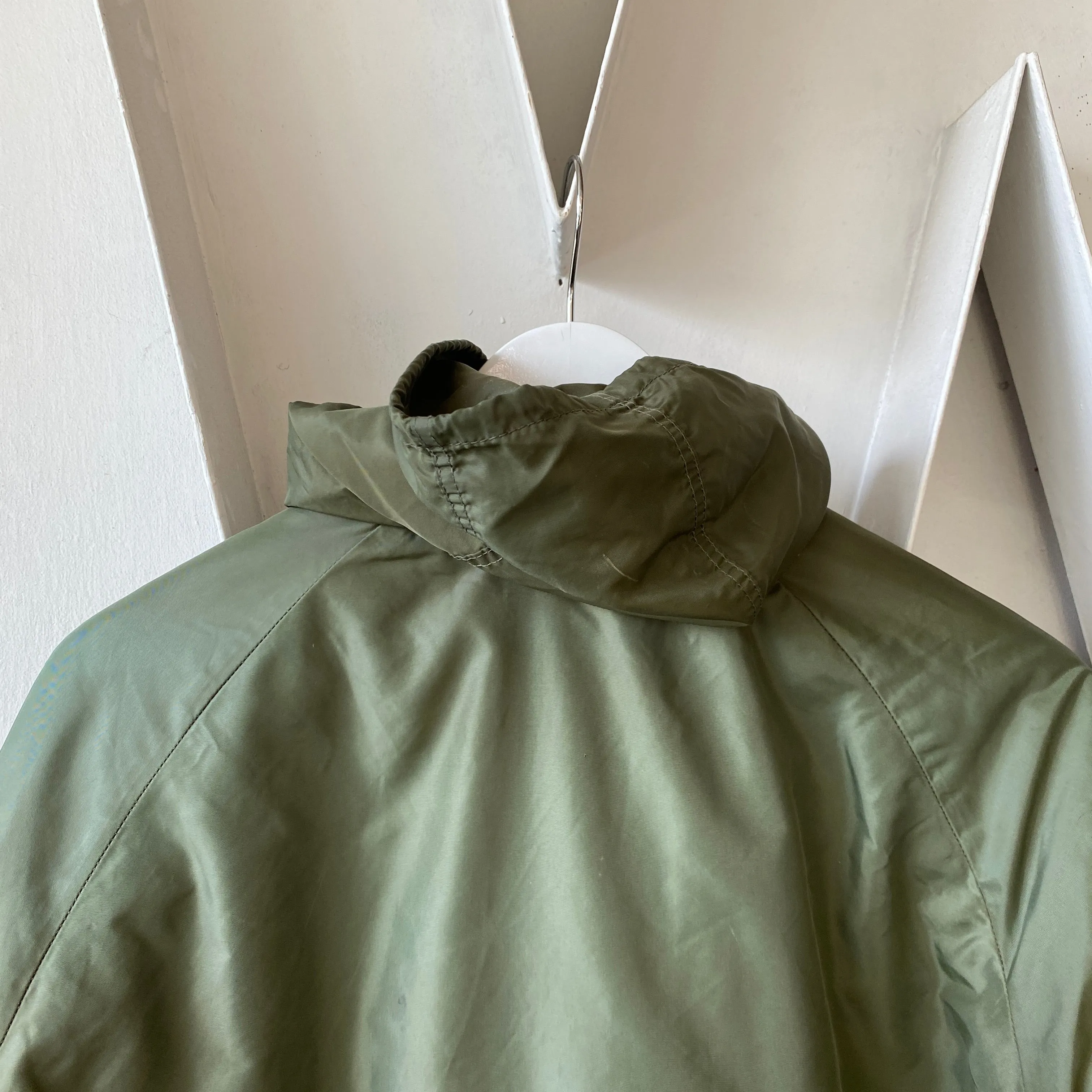 60's Green Liner Jacket Hooded - Large