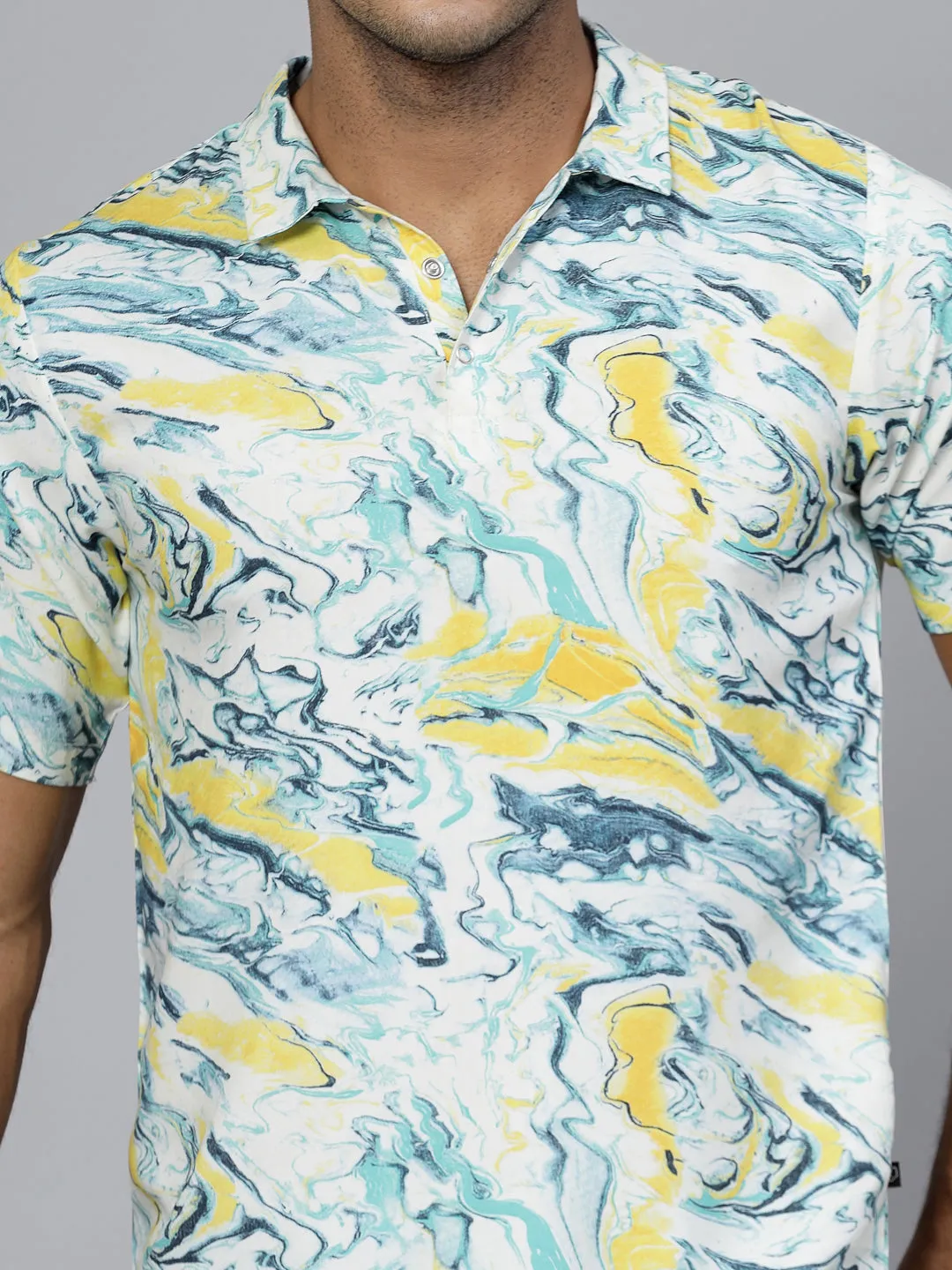 Abstract Essence Rayon Polo T-Shirt