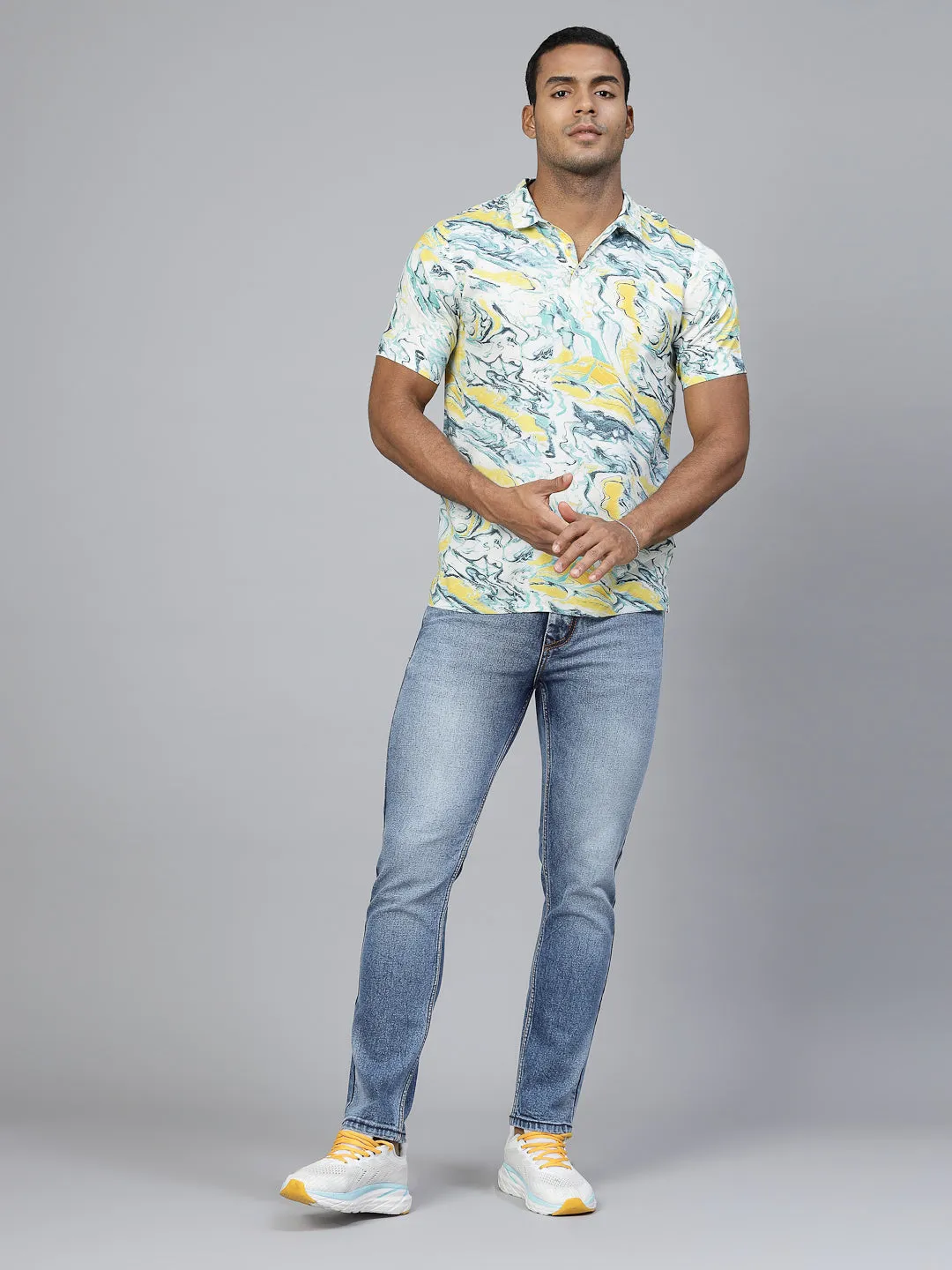 Abstract Essence Rayon Polo T-Shirt