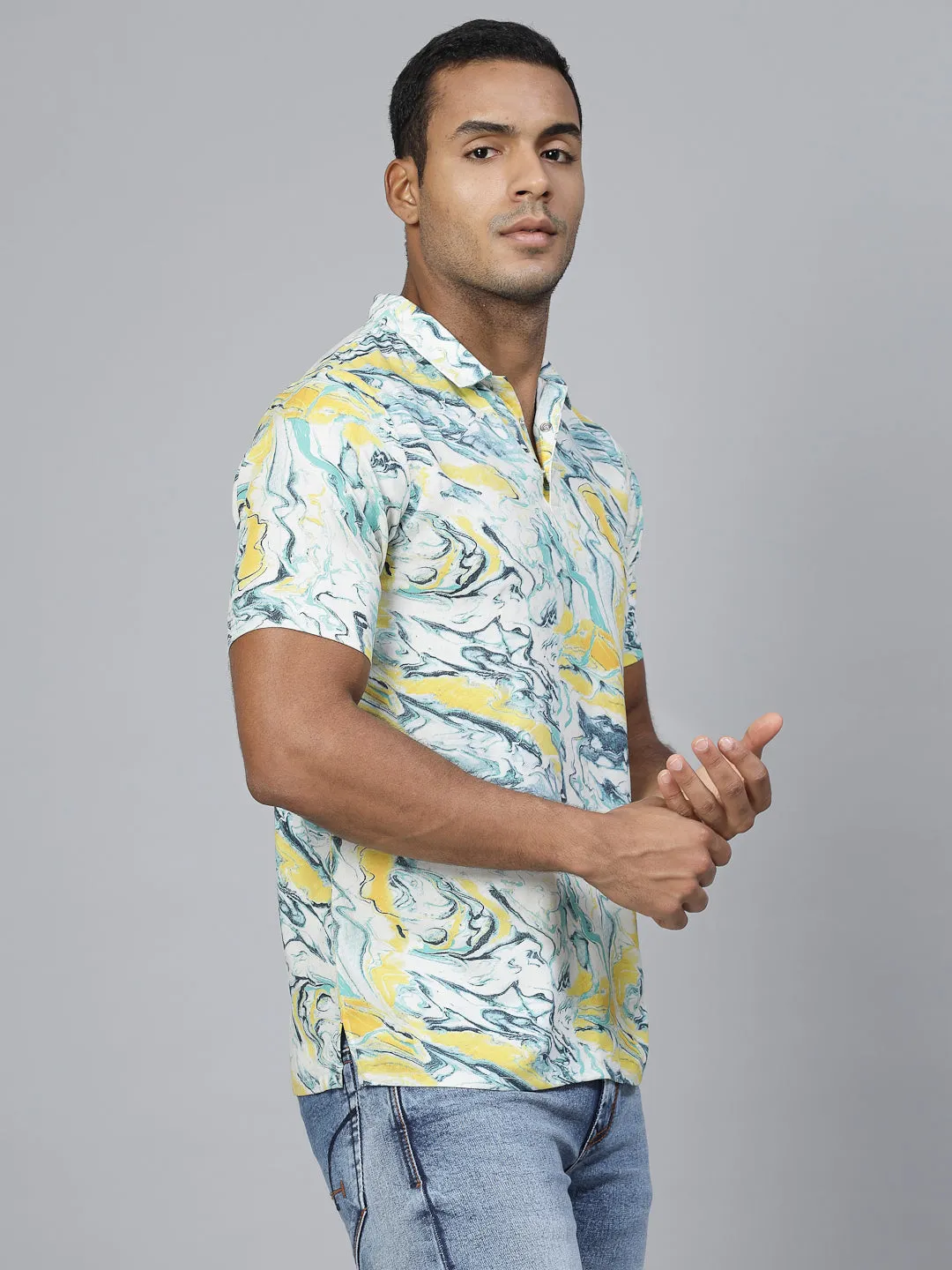 Abstract Essence Rayon Polo T-Shirt