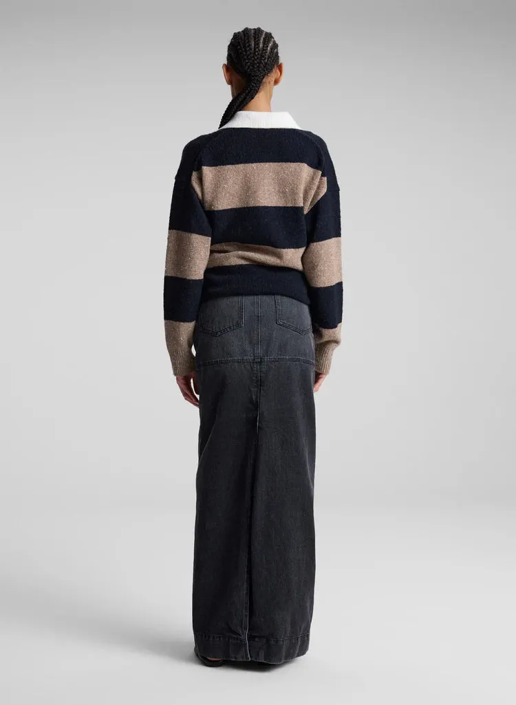 Sure, here is an optimized title with modifiers for the e-commerce product:

Cozy A.L.C. Mason Wool-Blend Sweater with Mock Neck

This title includes modifiers like cozy to enhance appeal, specifies the material with wool-blend, and describes a design feature with mock neck to provide more detailed information to potential buyers.