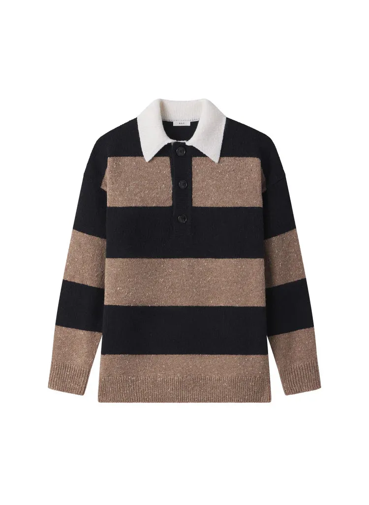 Sure, here is an optimized title with modifiers for the e-commerce product:

Cozy A.L.C. Mason Wool-Blend Sweater with Mock Neck

This title includes modifiers like cozy to enhance appeal, specifies the material with wool-blend, and describes a design feature with mock neck to provide more detailed information to potential buyers.