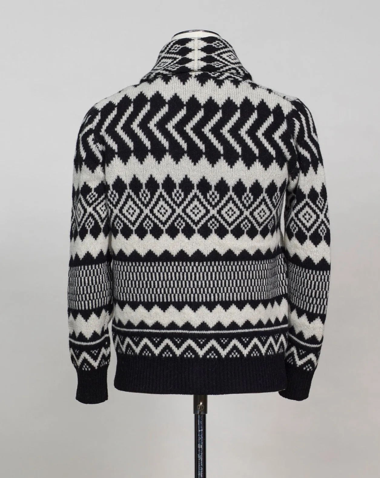Altea Wool & Cashmere Cardigan / Black & White
