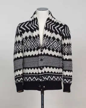 Altea Wool & Cashmere Cardigan / Black & White