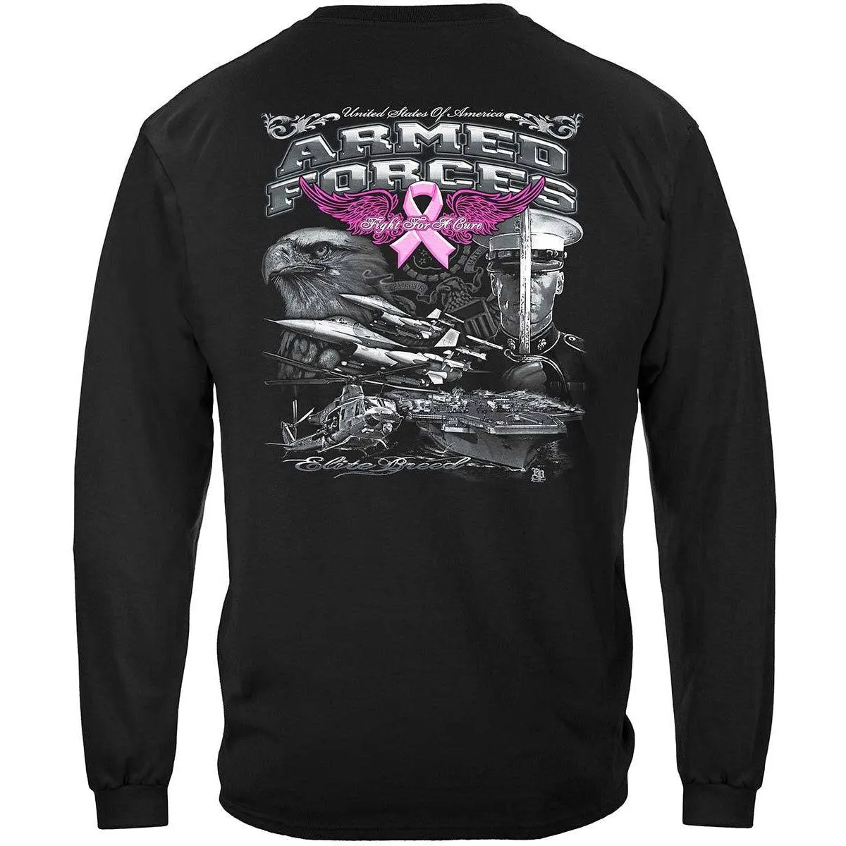 Armed Forces Elite Breed Breast Cancer Awareness Long Sleeve