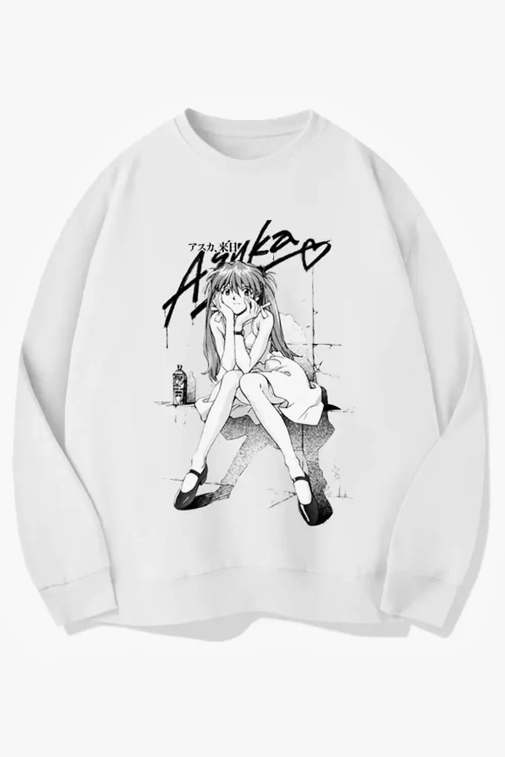 Asuka Langle in White Dress Anime Sweatshirt