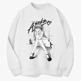 Asuka Langle in White Dress Anime Sweatshirt