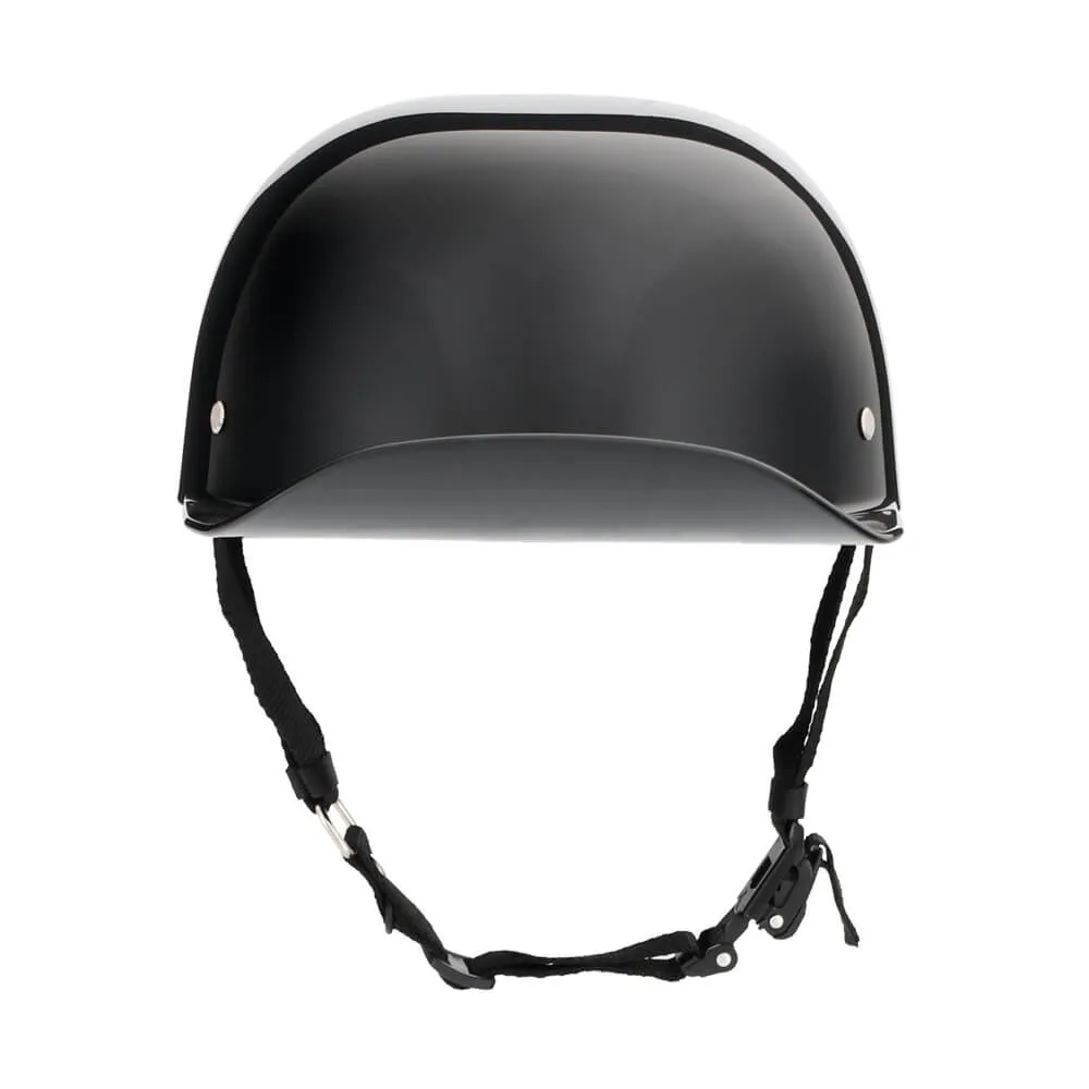 Baseball Cap DOT Motorcycle Helmet / Gloss Black