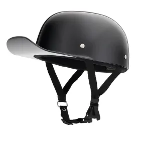 Baseball Cap DOT Motorcycle Helmet / Gloss Black