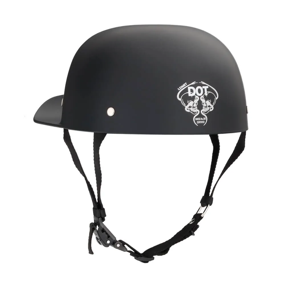 Baseball Cap DOT Motorcycle Helmet / Matte Black