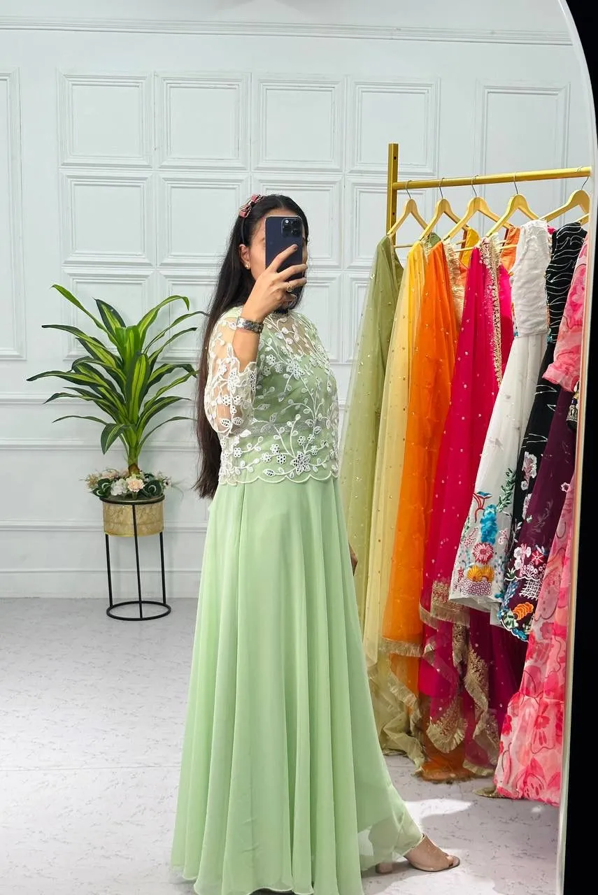 Beautiful Designer Faux Georgette Gwon