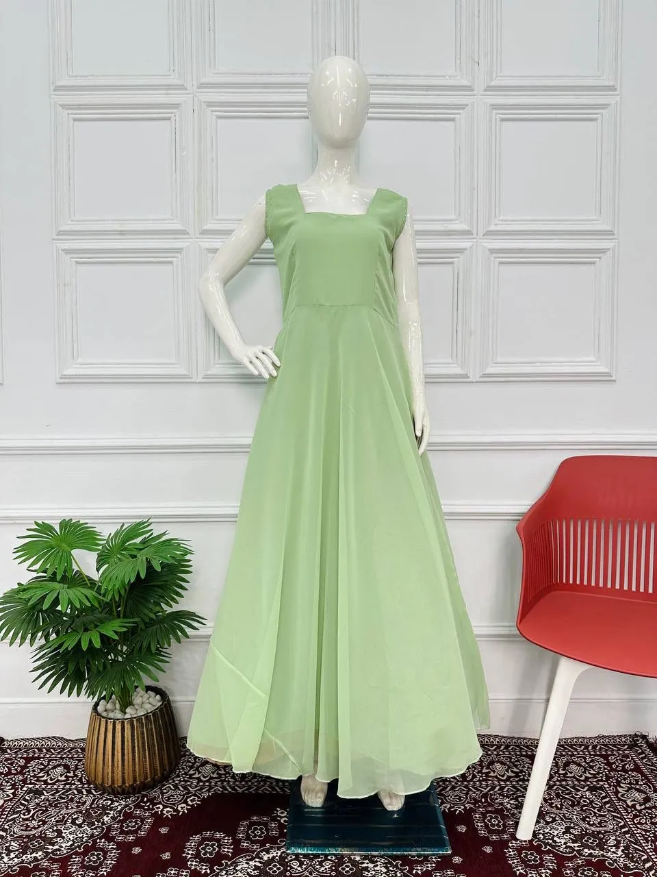 Beautiful Designer Faux Georgette Gwon