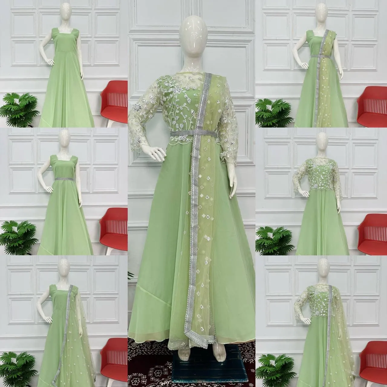 Beautiful Designer Faux Georgette Gwon