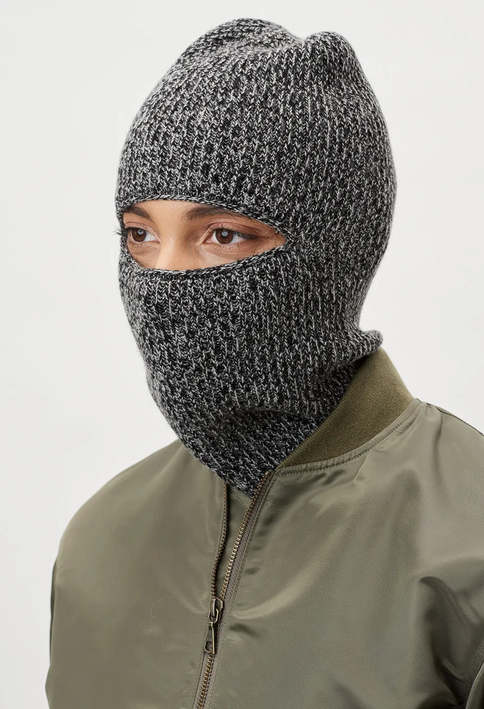 Cashmere Blend Balaclava / Husky X Black Marl