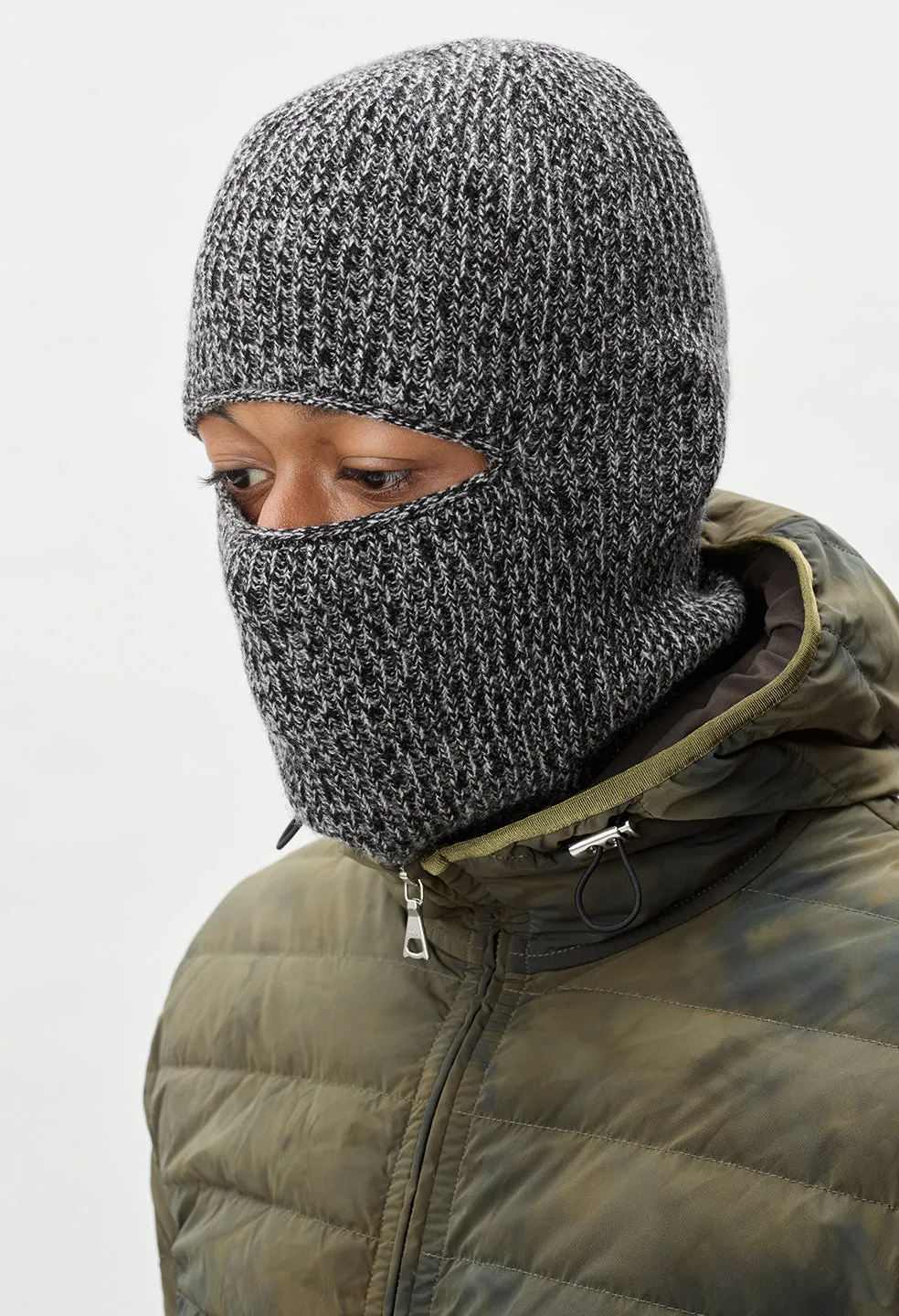 Cashmere Blend Balaclava / Husky X Black Marl