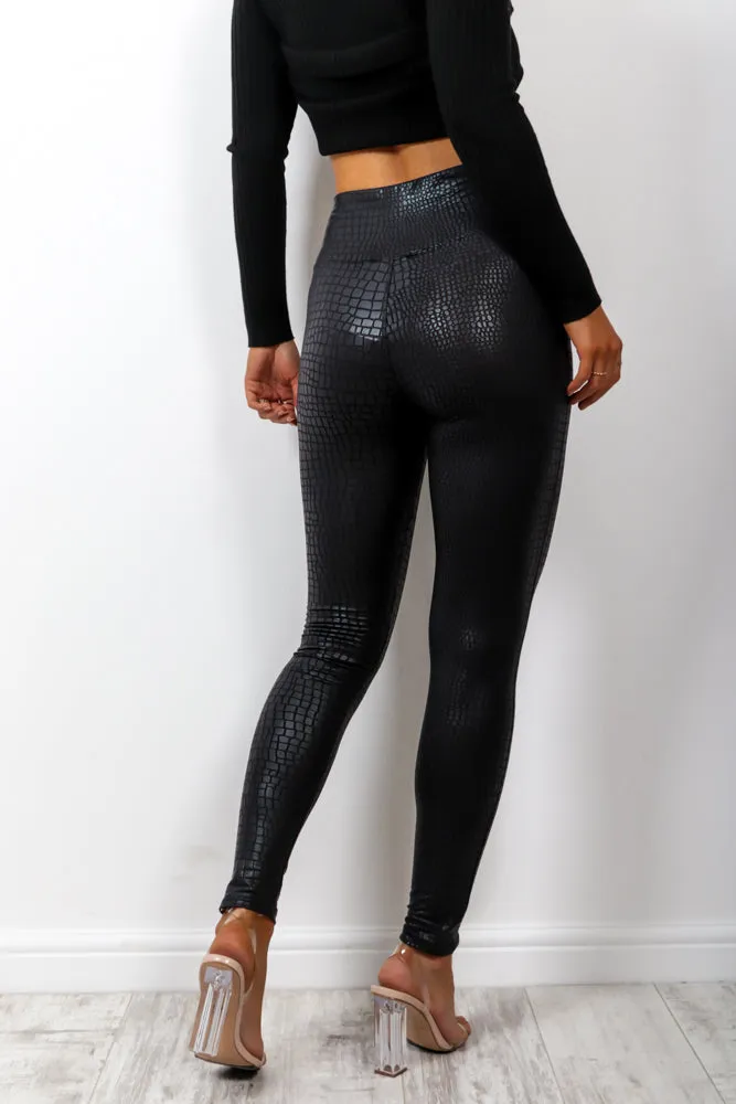 Croc On - Black Croc Leggings