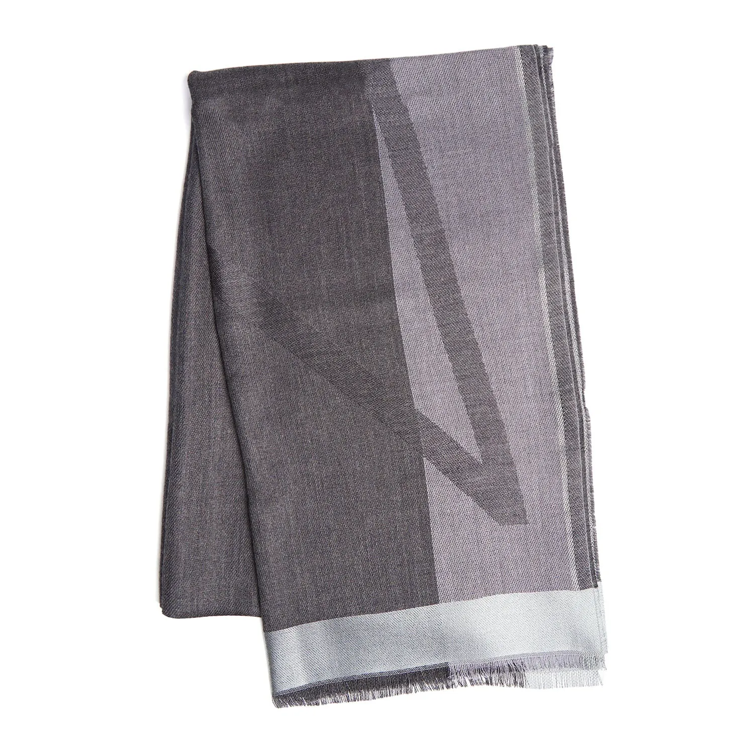 DARK AND LIGHT GRAY CASHMERE SCARF
