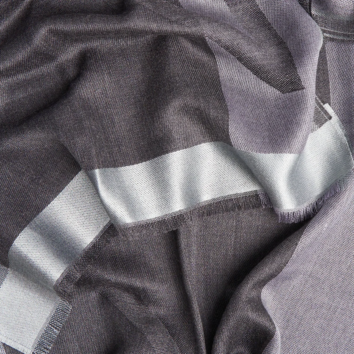 DARK AND LIGHT GRAY CASHMERE SCARF
