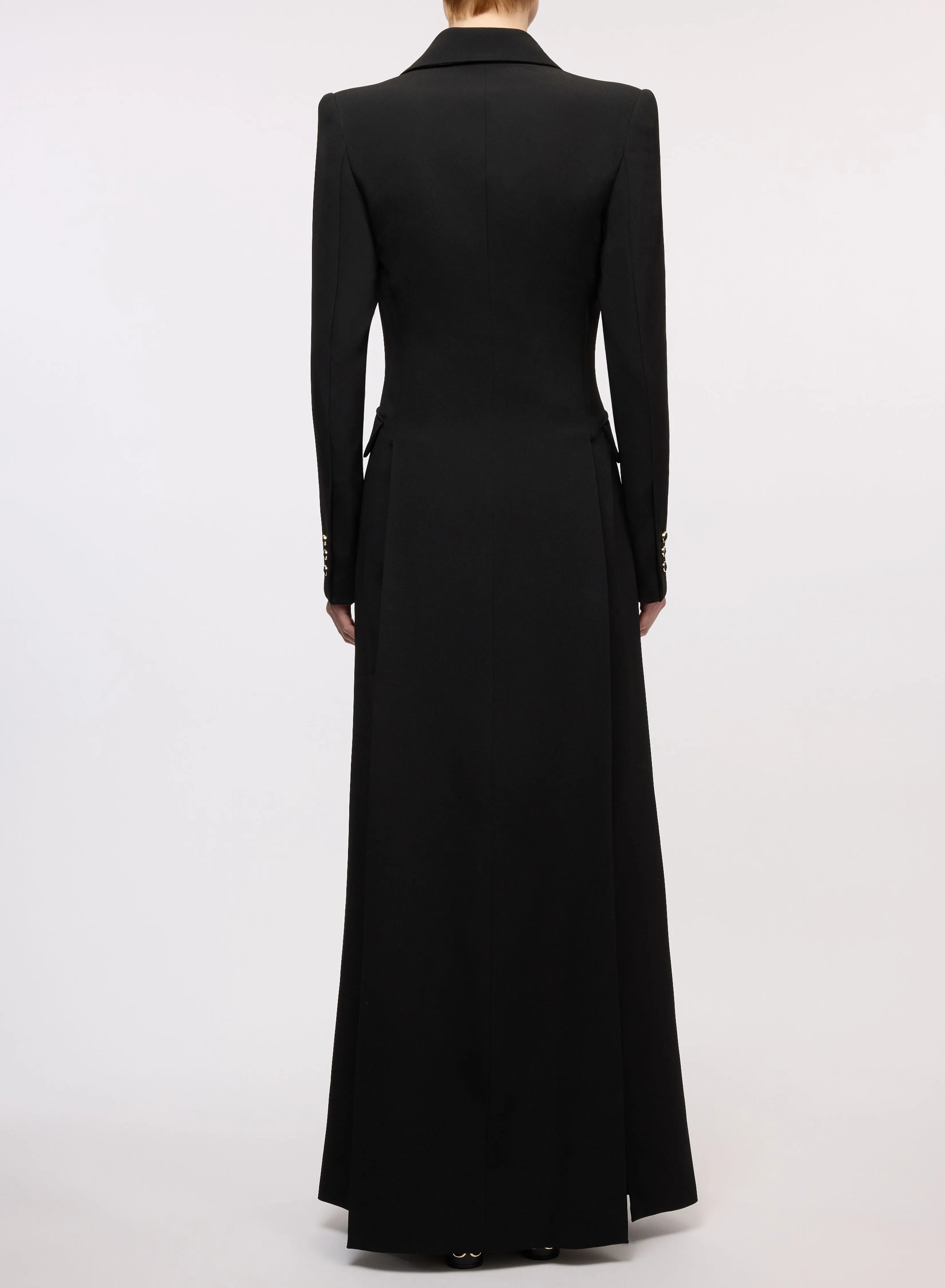 Double-Breasted Crepe Coat