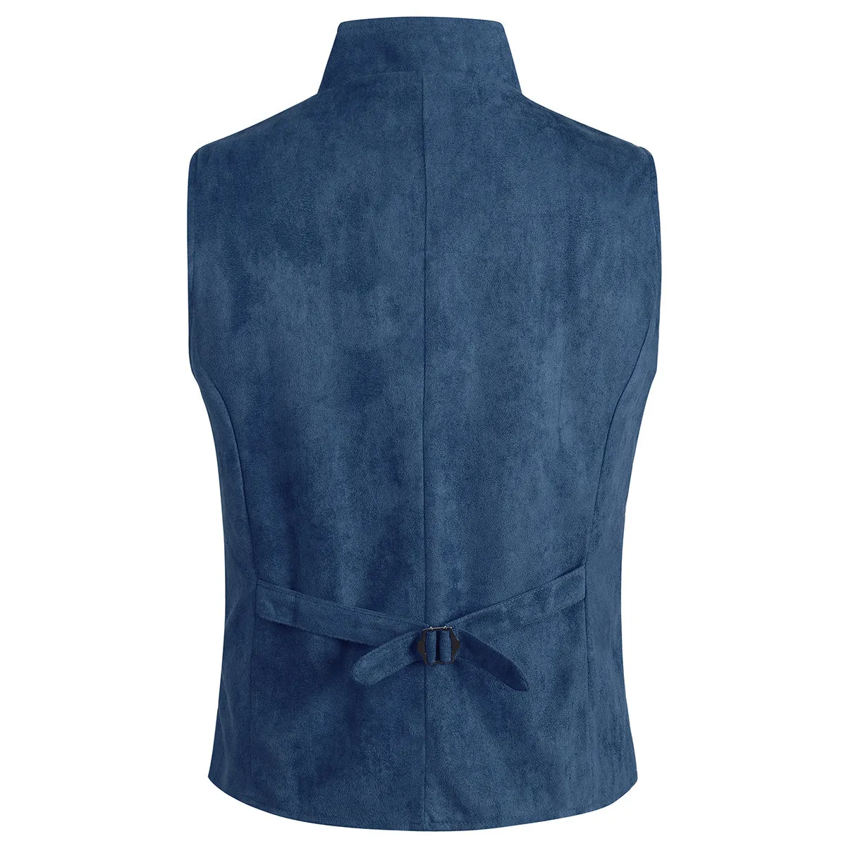 Double Breasted Velvet Gothic Steampunk Blue Dress Vest