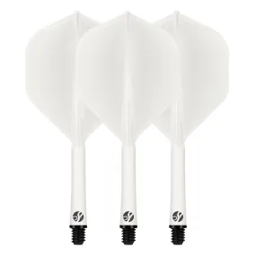 Flight Deck White One Piece Dart Flight and Shaft System by Shot
