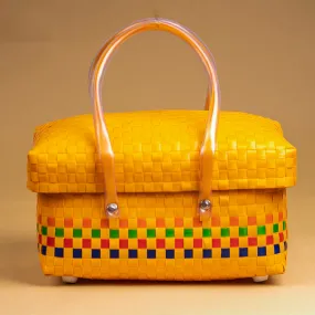 Handwoven Half Basket with Lid