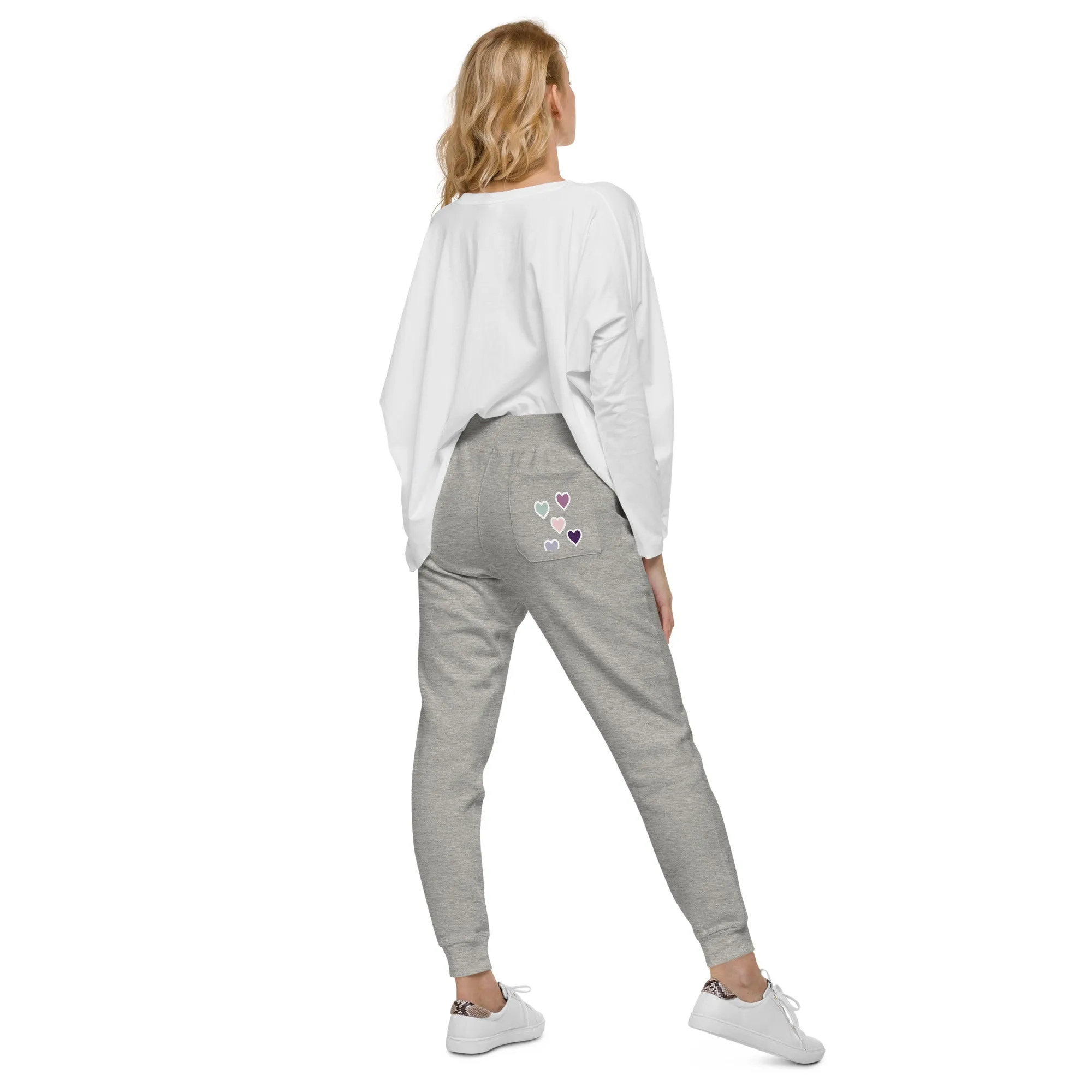 I Swear Text Bubble Unisex fleece sweatpants with 5 Hearts on Back Pocket (Part of Matching Set Sold Separately!)