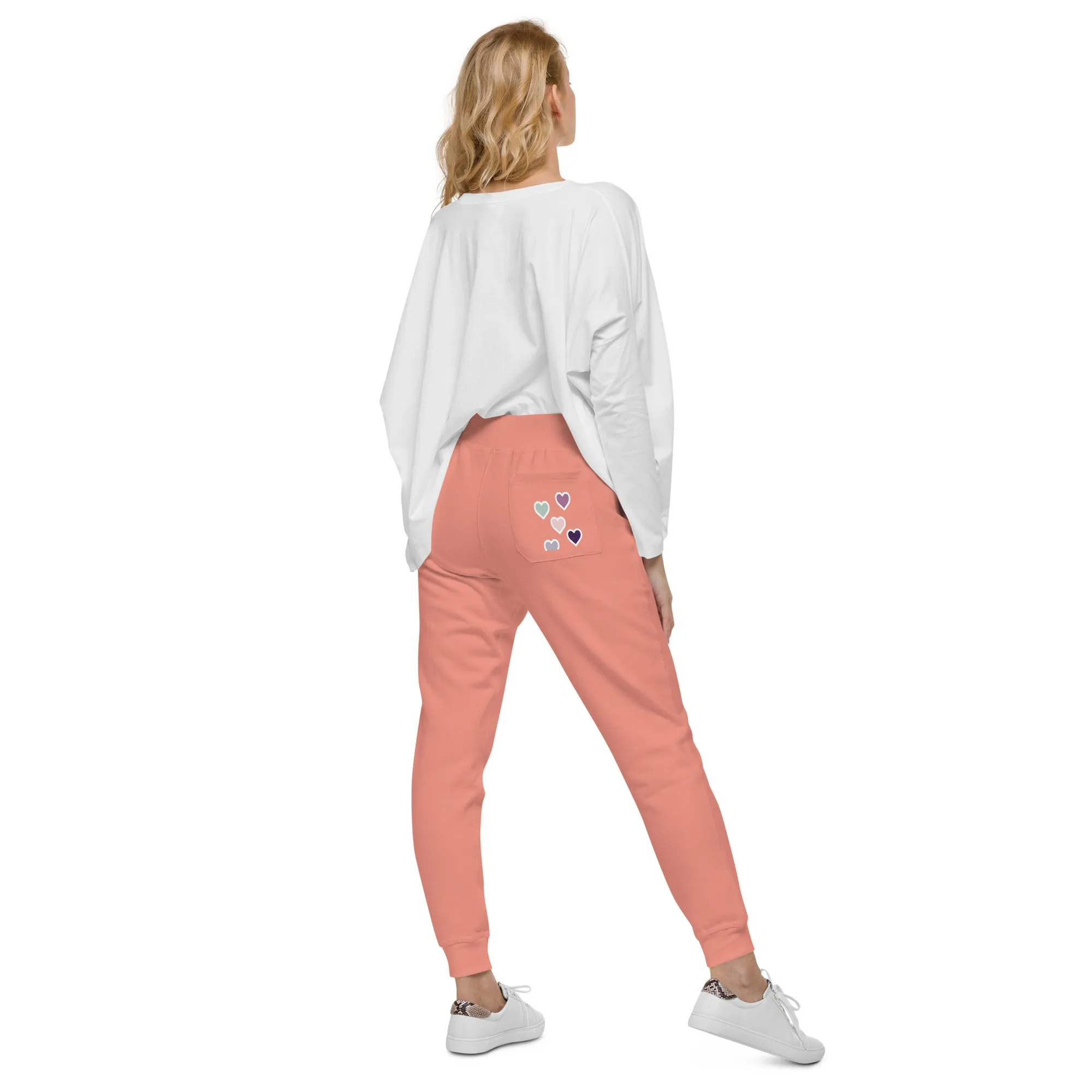 I Swear Text Bubble Unisex fleece sweatpants with 5 Hearts on Back Pocket (Part of Matching Set Sold Separately!)
