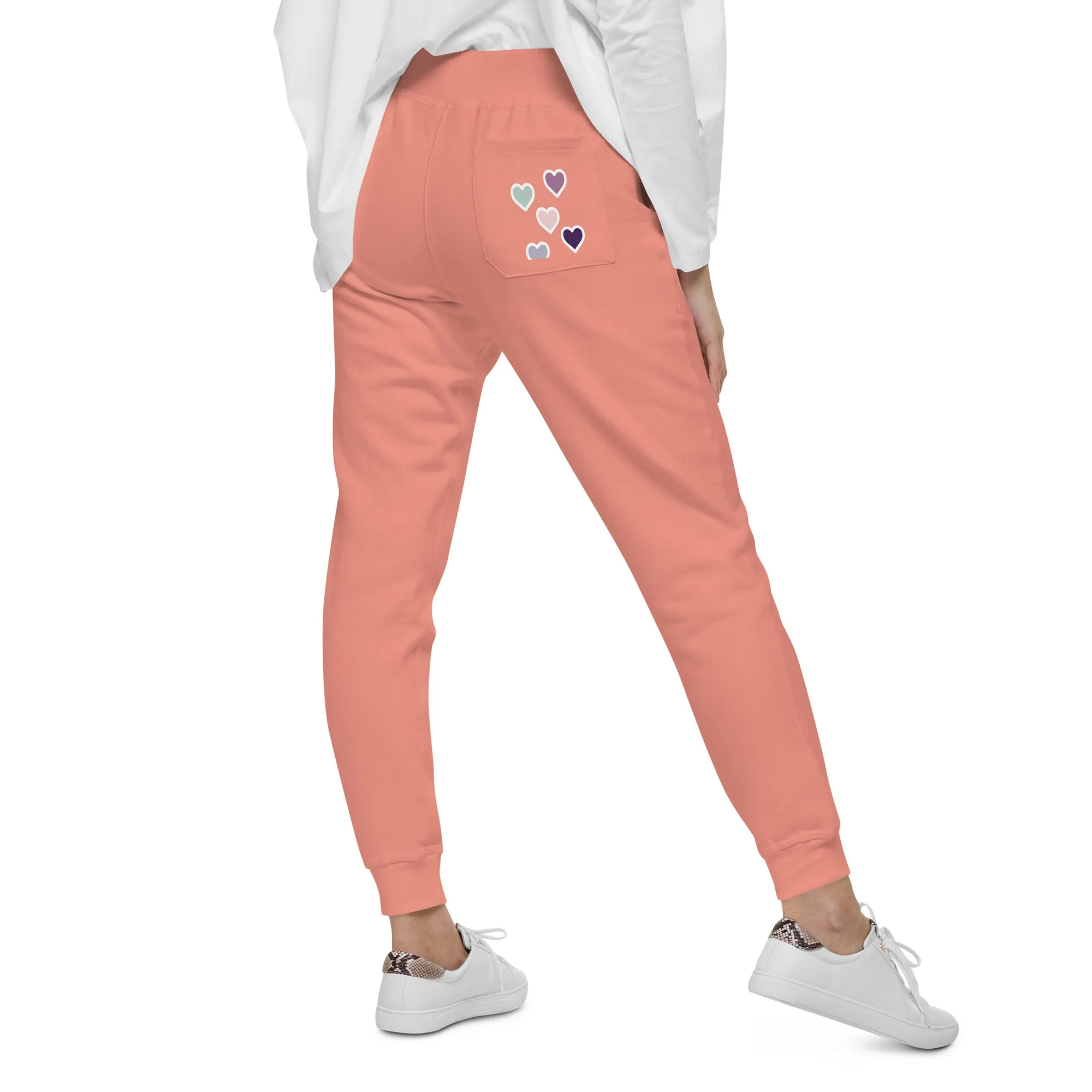 I Swear Text Bubble Unisex fleece sweatpants with 5 Hearts on Back Pocket (Part of Matching Set Sold Separately!)
