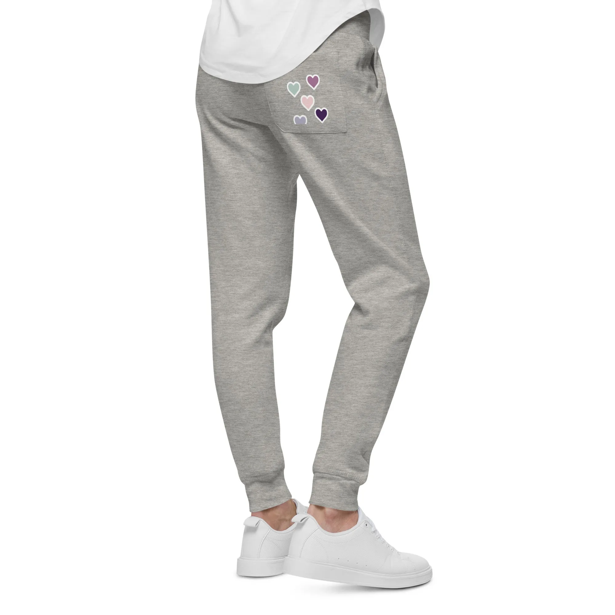 I Swear Text Bubble Unisex fleece sweatpants with 5 Hearts on Back Pocket (Part of Matching Set Sold Separately!)