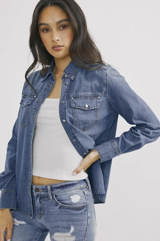 Kancan Button Down Top