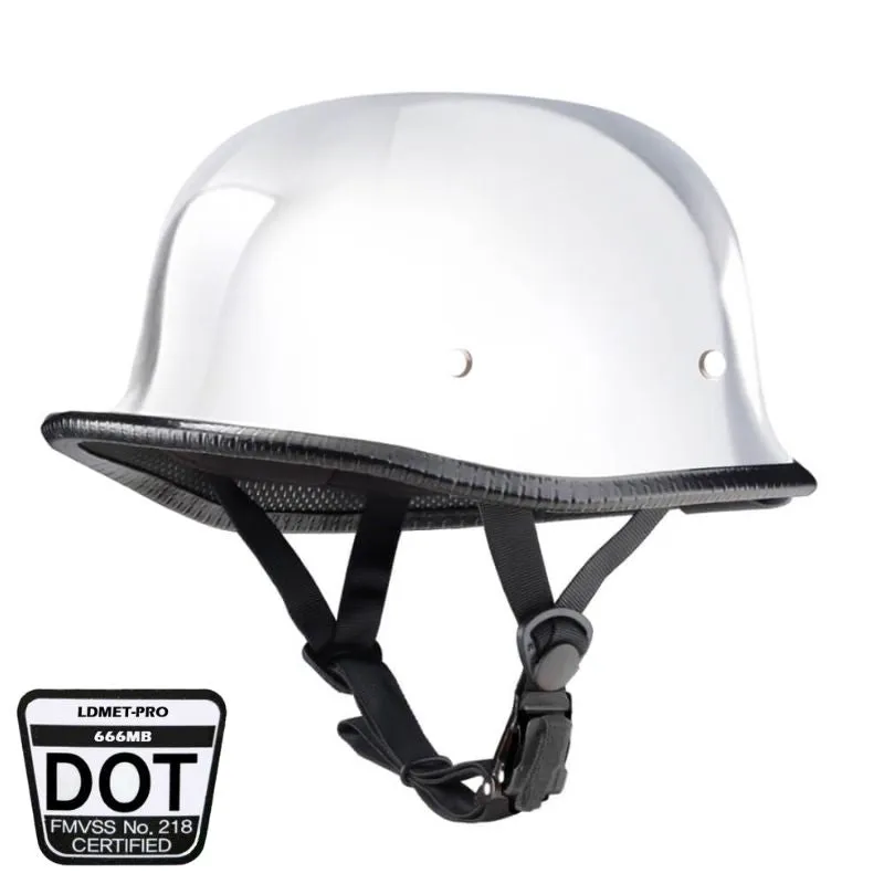 Lightweight Mayan DOT Germanator Helmet / Chrome