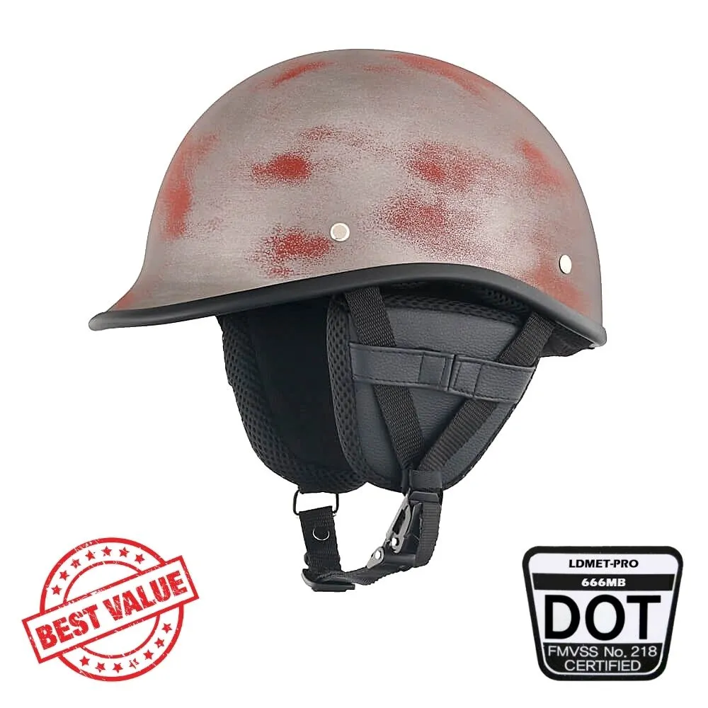 Low Profile Reversible DOT Polo Helmet / Rust