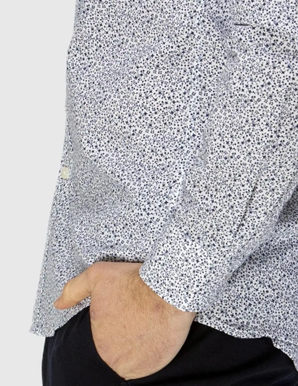 Luxe Leaf Print Slub Shirt