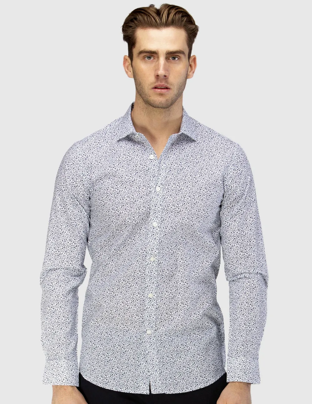 Luxe Leaf Print Slub Shirt