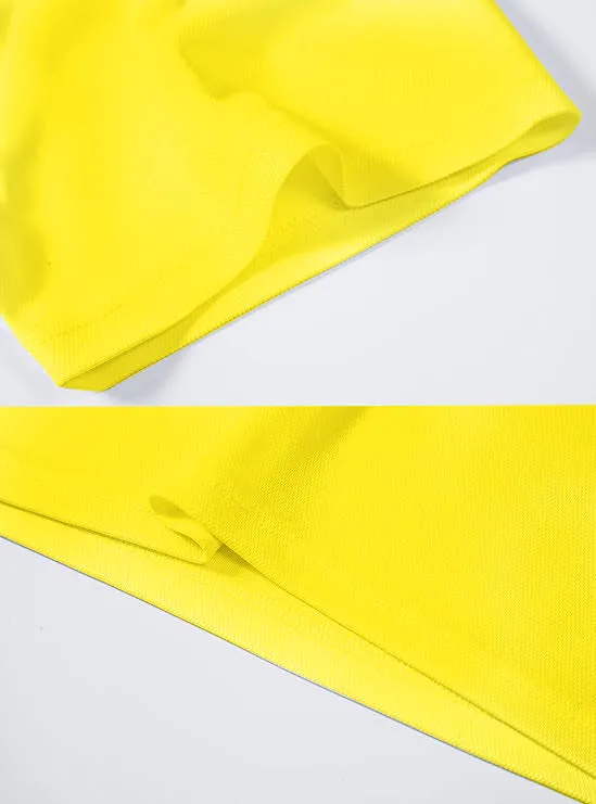 Men's Regular Fit Polo Neck Half Sleeve Solid Uniform T-Shirt | Polo T-Shirt for Men (Lemon Yellow)