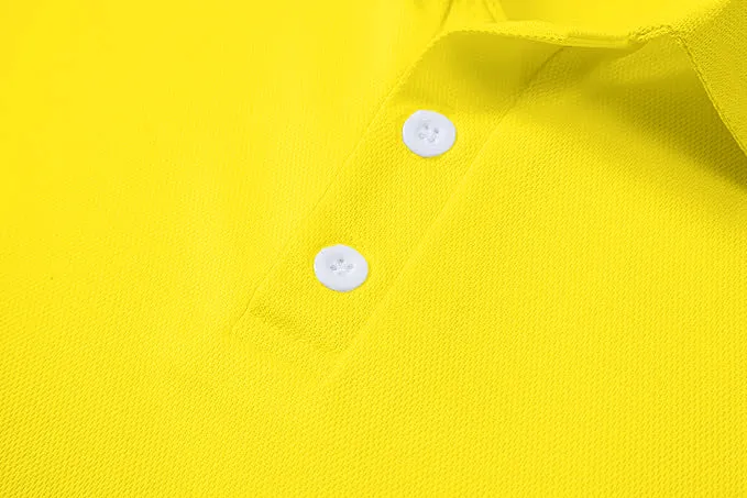 Men's Regular Fit Polo Neck Half Sleeve Solid Uniform T-Shirt | Polo T-Shirt for Men (Lemon Yellow)