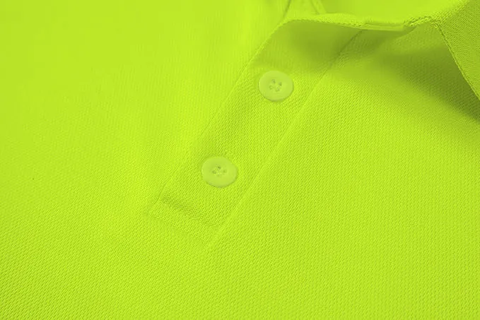 Men's Regular Fit Polo Neck Half Sleeve Solid Uniform T-Shirt | Polo T-Shirt for Men (Lime Green)