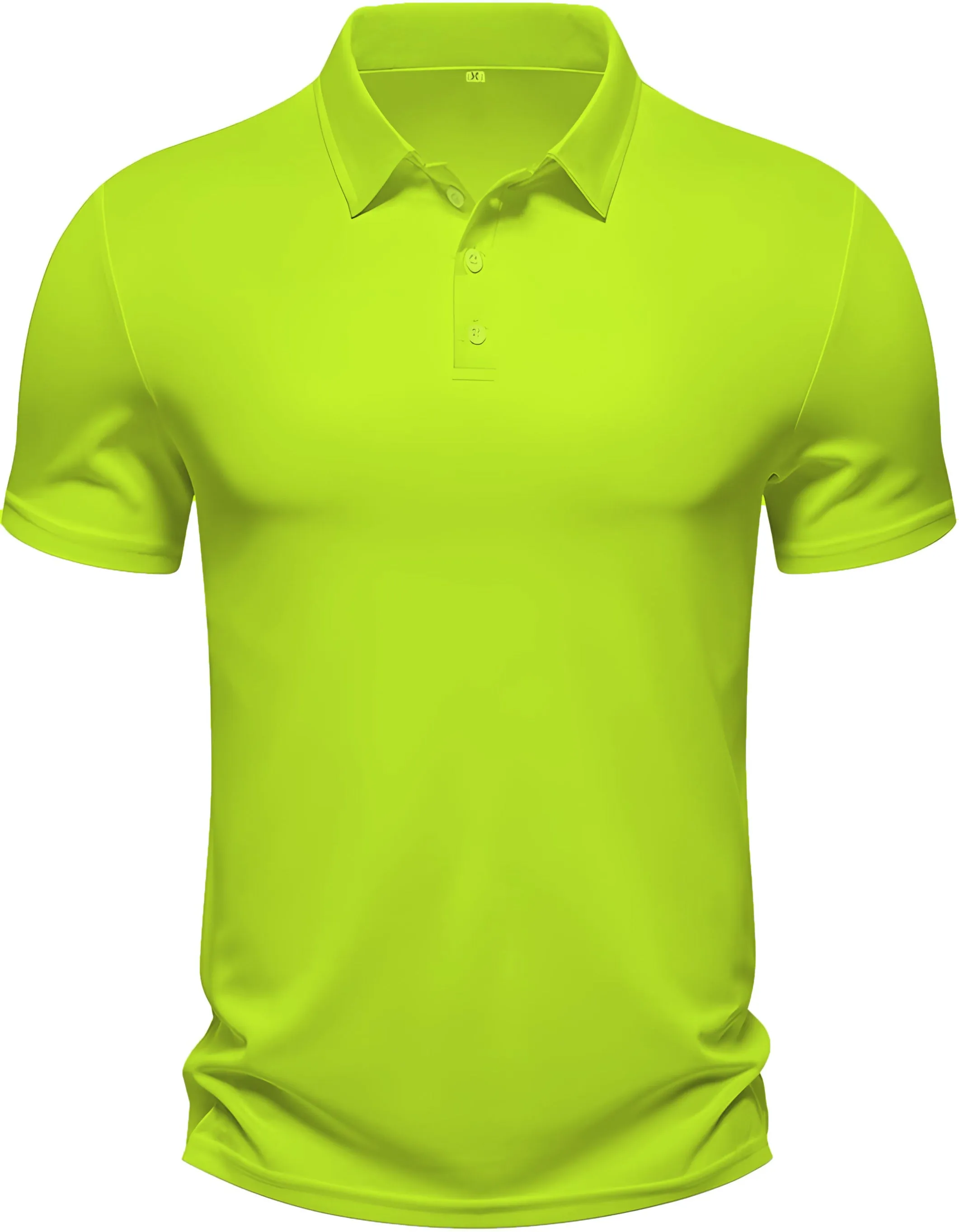Men's Regular Fit Polo Neck Half Sleeve Solid Uniform T-Shirt | Polo T-Shirt for Men (Lime Green)