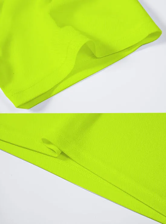 Men's Regular Fit Polo Neck Half Sleeve Solid Uniform T-Shirt | Polo T-Shirt for Men (Lime Green)
