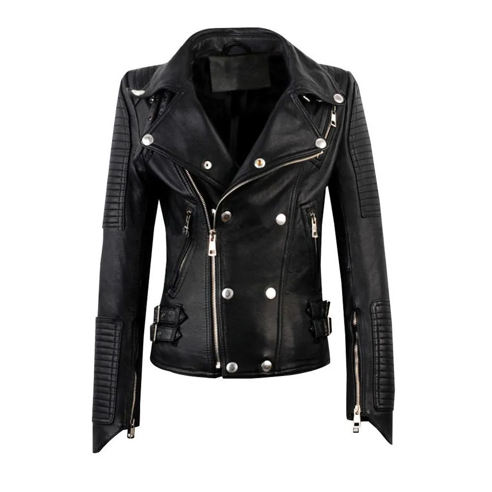 Meredith Biker Jacket with snap button closure - PRE MADE CLEARANCE