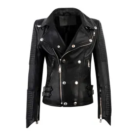 Meredith Biker Jacket with snap button closure - PRE MADE CLEARANCE