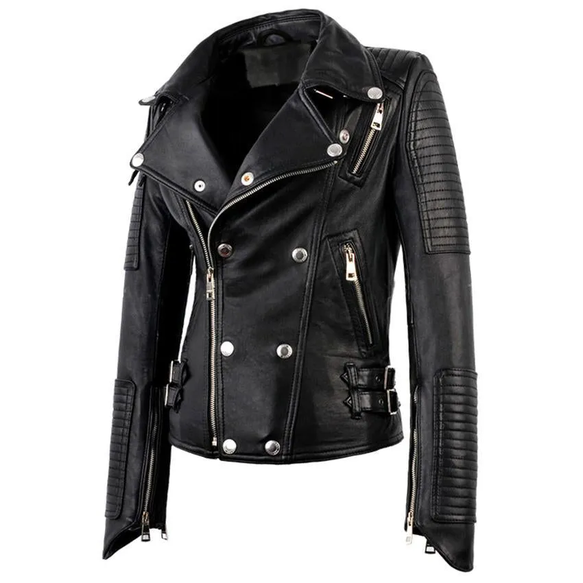 Meredith Biker Jacket with snap button closure - PRE MADE CLEARANCE