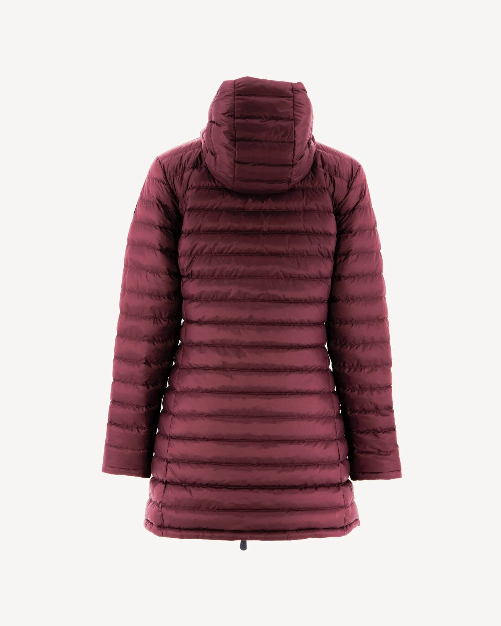 Navy/Aubergine Moscou reversible mid-length puffer jacket