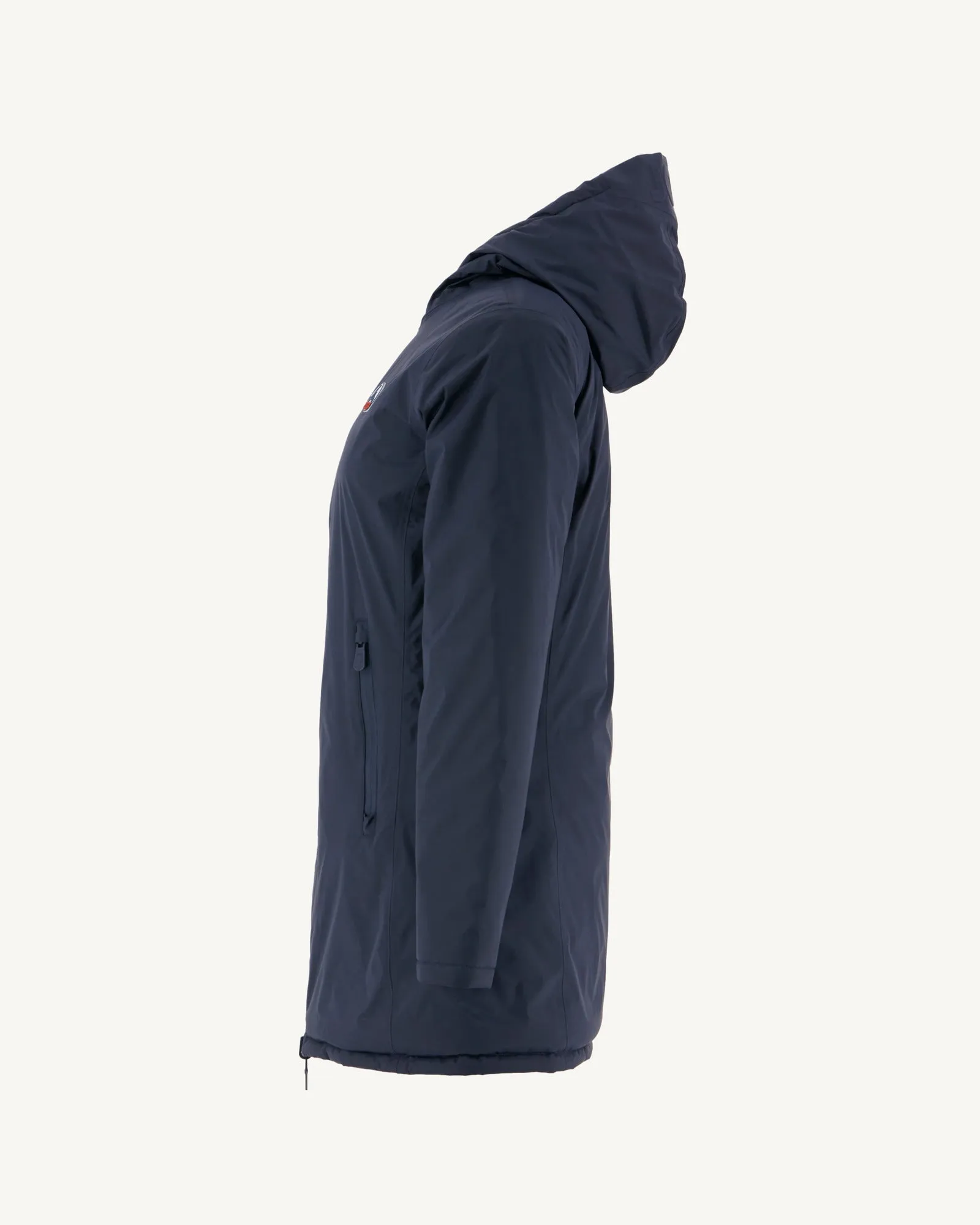 Navy/Aubergine Moscou reversible mid-length puffer jacket