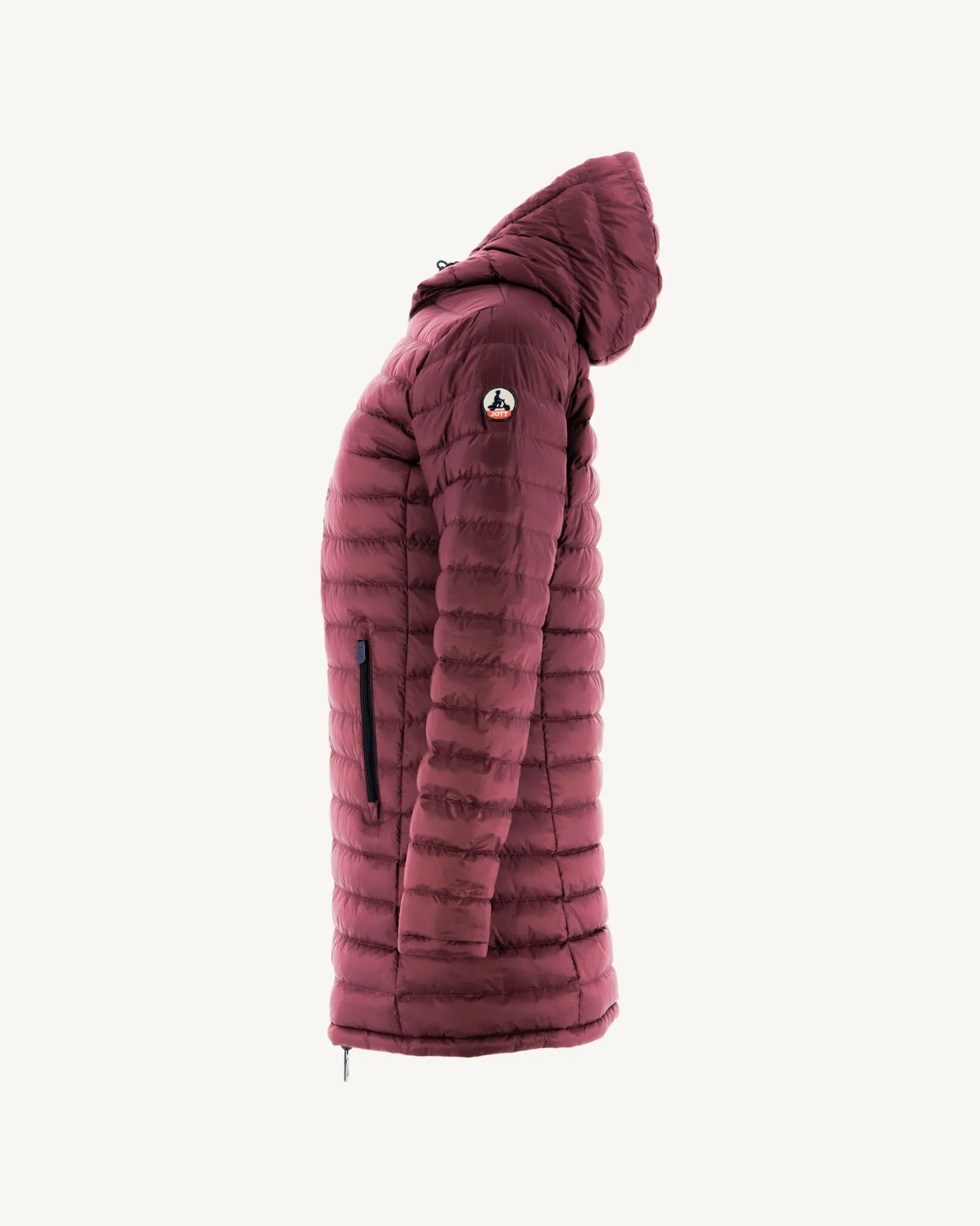 Navy/Aubergine Moscou reversible mid-length puffer jacket