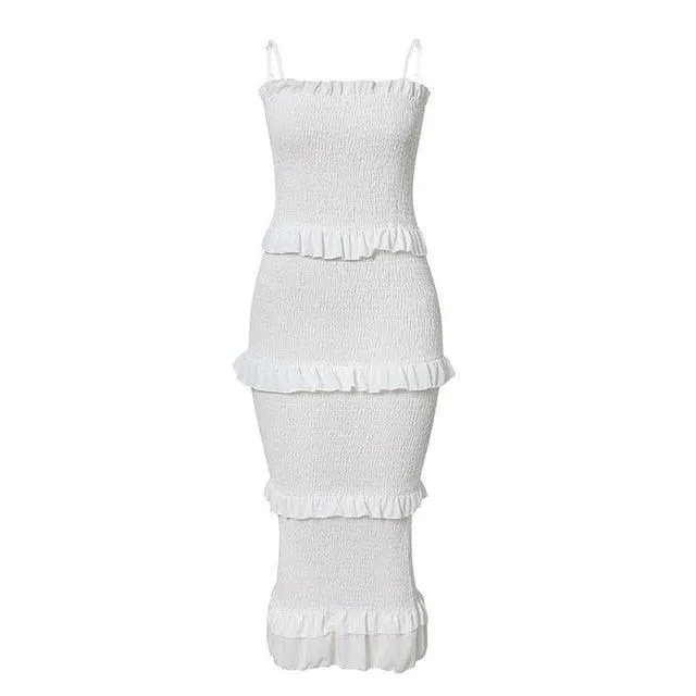 NEDEINS  Women 2020  Ruffles Solid Dress