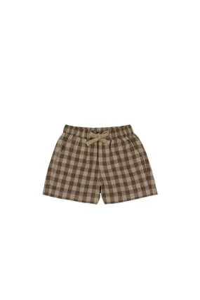 Organic Cotton Louis Short - Gingham Shitake