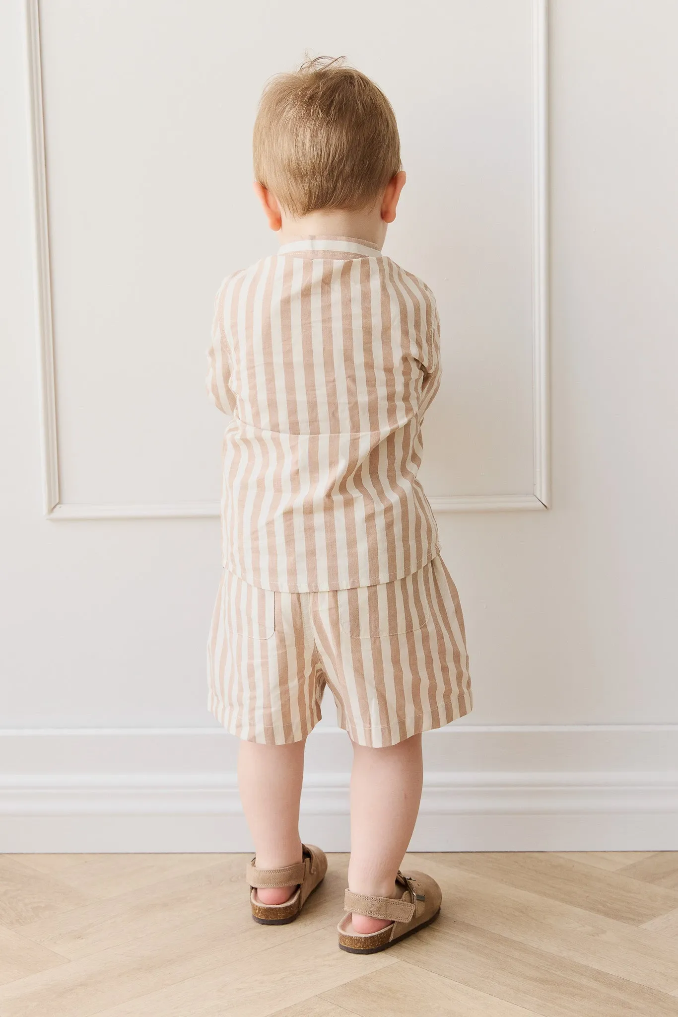 Organic Cotton Louis Short - Vertical Stripe Tiger/Cloud
